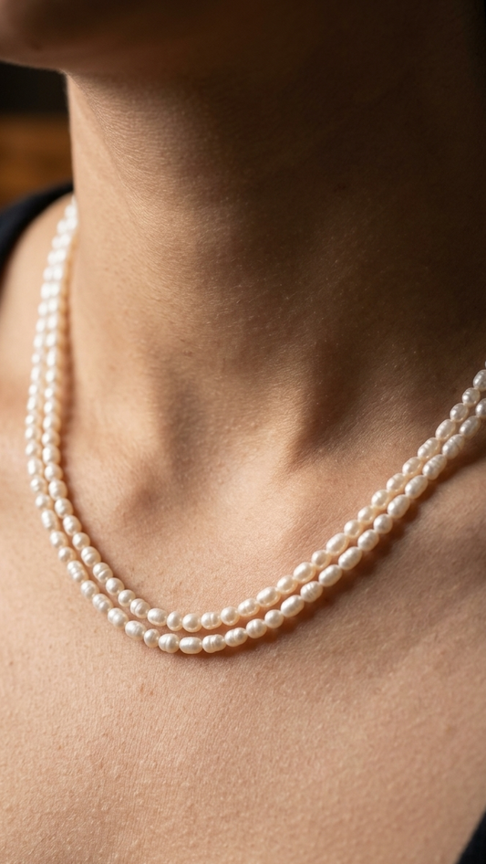 Rice Pearls Two Way Necklace