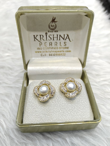 92.5 Silver Post pin Premium Quality Big Pearl Studds