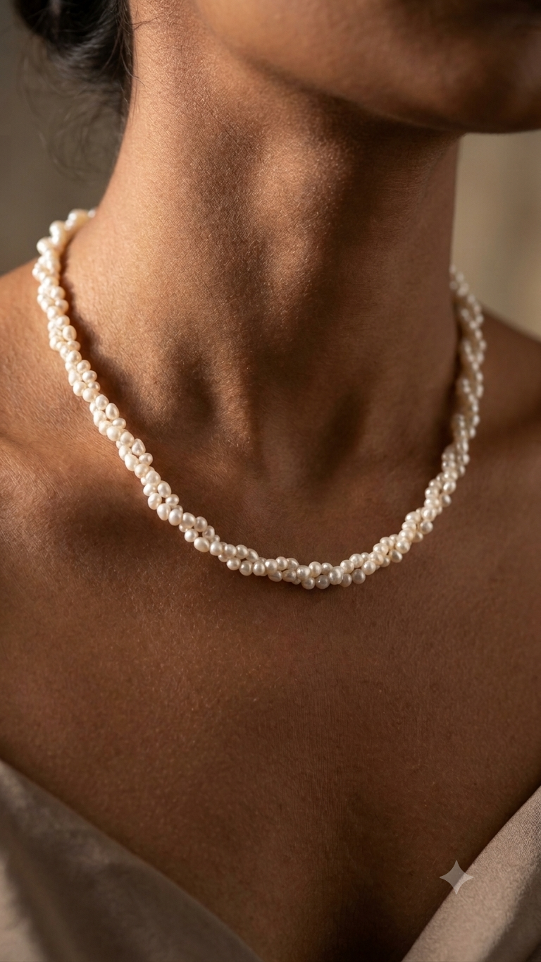 Rice Pearls Two Way Necklace