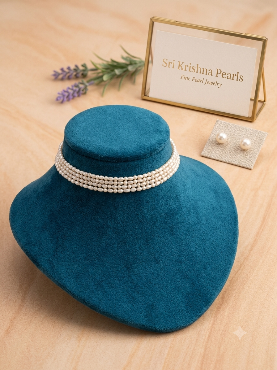 Rice Pearls & Round Pearls Choker Set