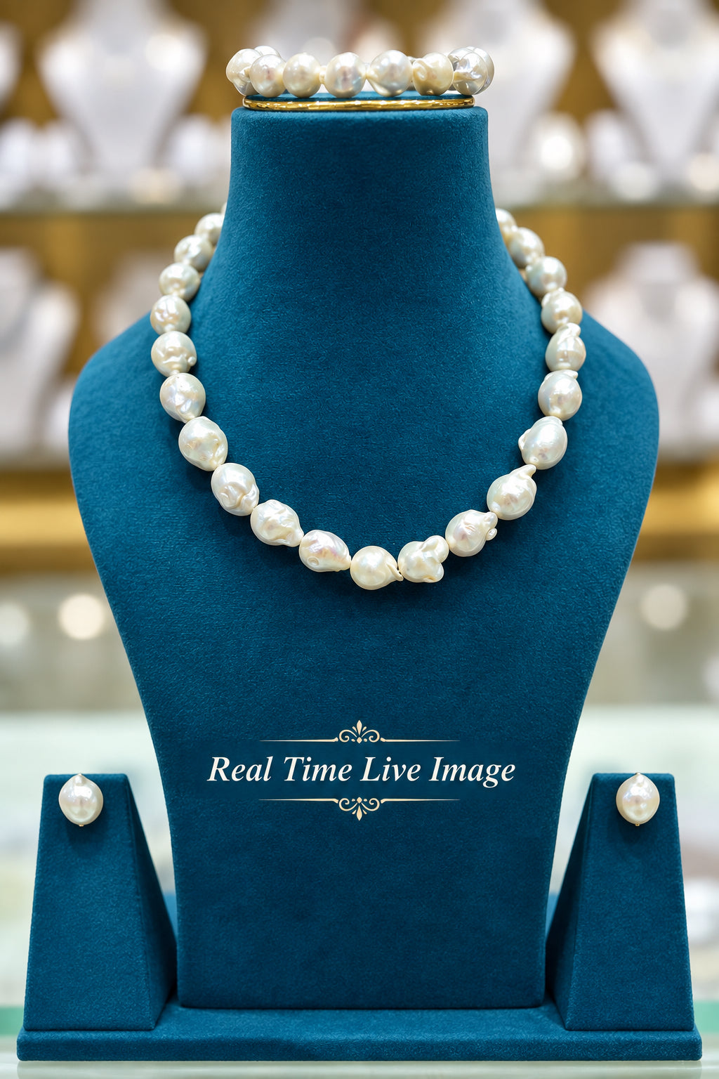 Elegant Baroque Combo Necklace Set with Earrings & Bracelet