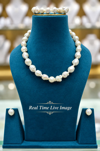 Elegant Baroque Combo Necklace Set with Earrings & Bracelet