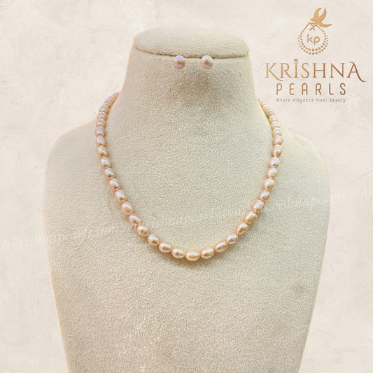 Delightful Pink Pearl Simple Necklace
