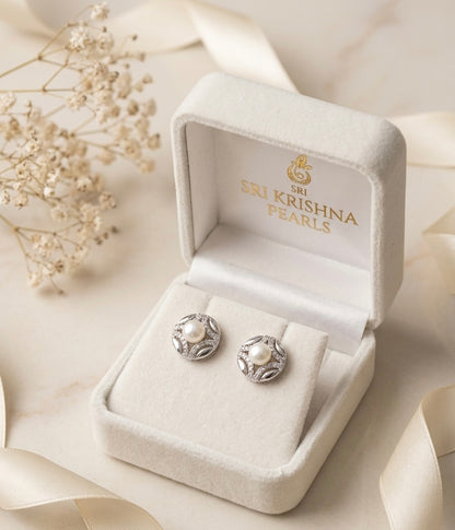 Real Pearl Studded Earrings