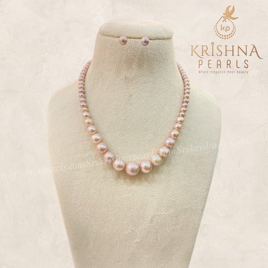 Premium Pink Big Size Grading Pearl Necklace