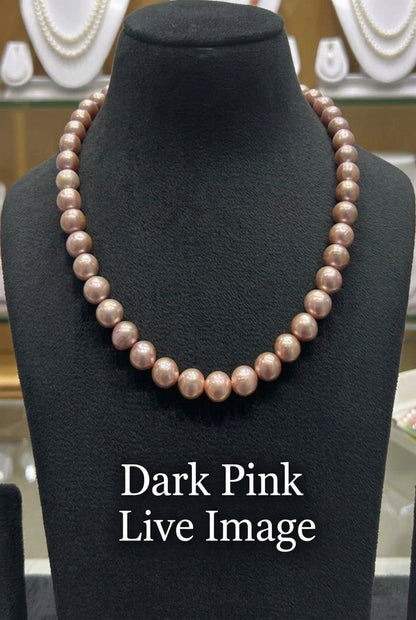 Royal Luxurious Round Pearls Pink Hues Necklace
