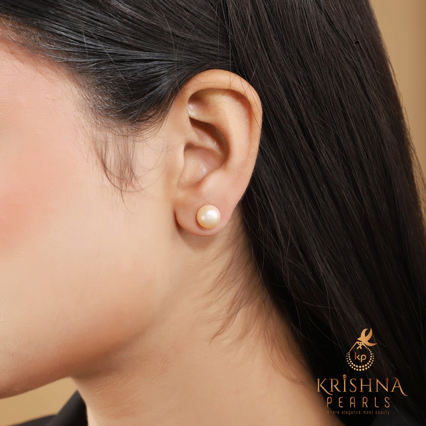 Light Pink Plain Pearl Studs