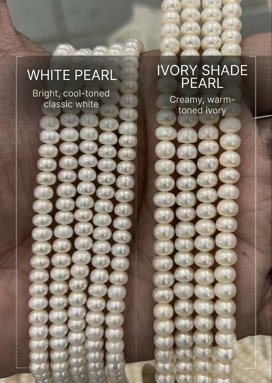 Simple Pearl Necklace with Studds