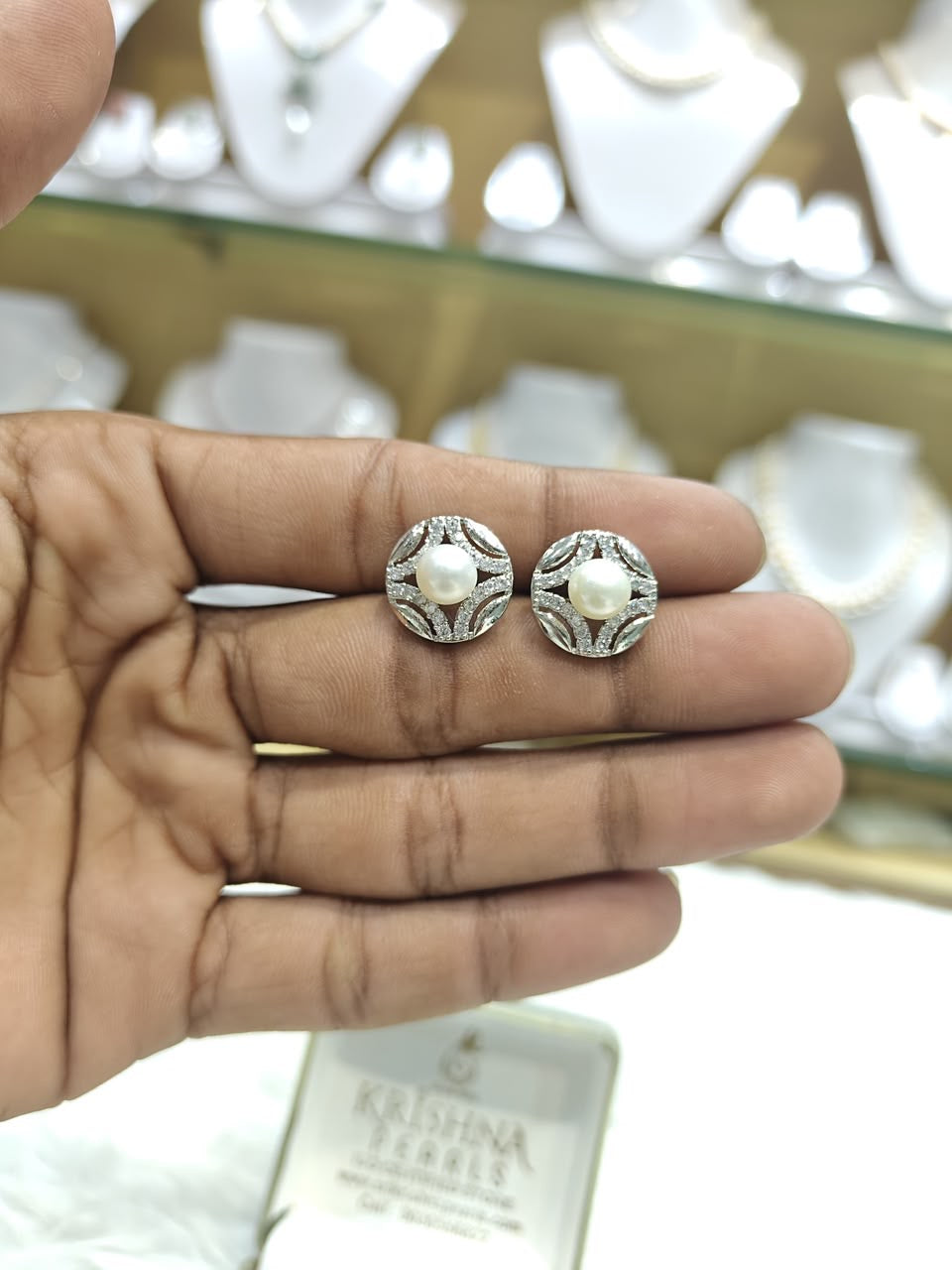 Real Pearl Studded Earrings
