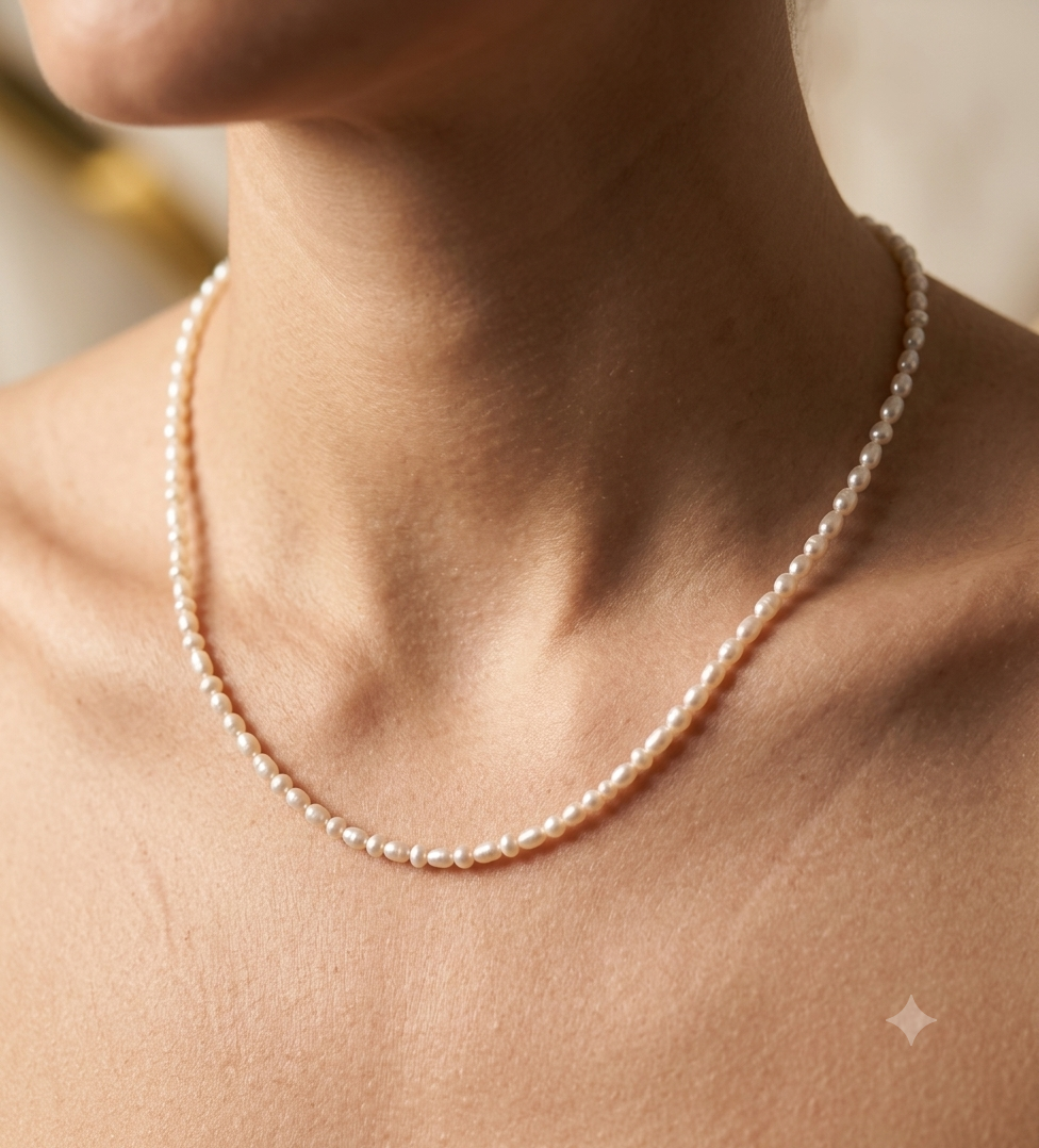 Minimalist Rice Pearls & Round Pearls 22inch Long Necklace