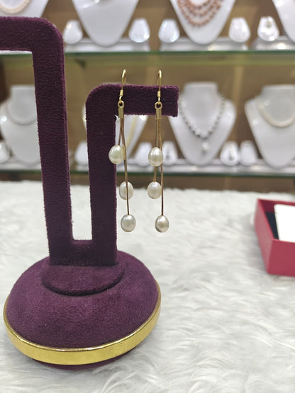 Fancy Three Pearls Drop Hanging