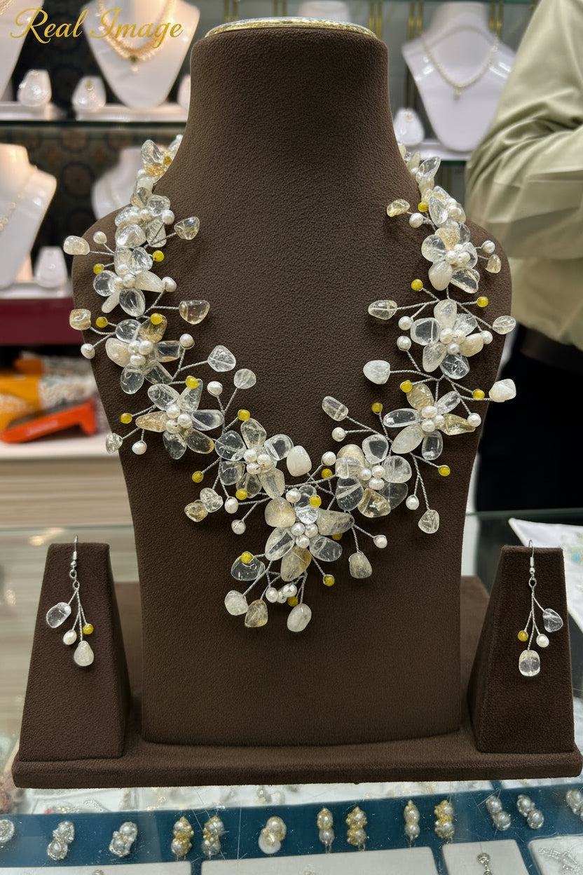 Spring/Summer Pearl Statement Necklace | Handcrafted Bridal & Festive Jewelry