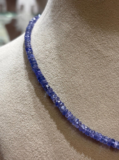 Natural Tanzanite Faceted Bead 1-Line Layered Necklace
