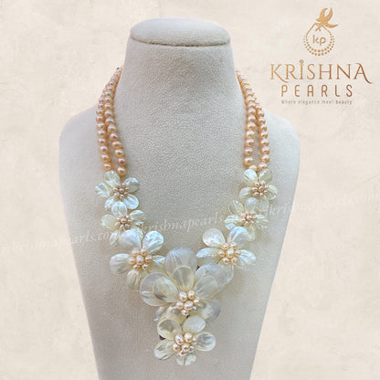 Magnificent Flora Pearl & Oyster Necklace Set