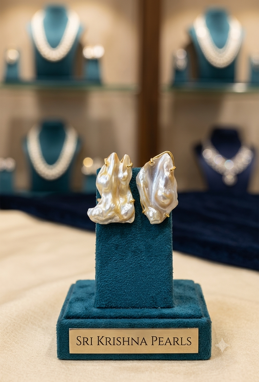 Sri Krishna Pearls – Empress Baroque Pearl Earrings