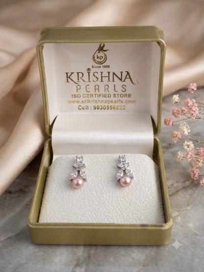 Cute Pink Pearls Studs