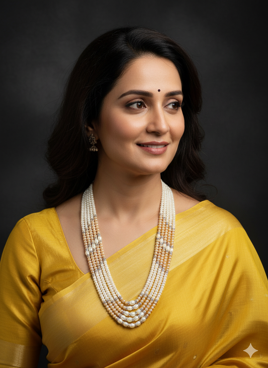 Designer MultiColour MultiLayers Long Pearls Necklace