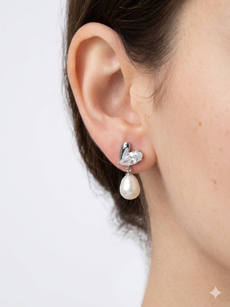 92.5 Silver Post Pin Pearl Studds