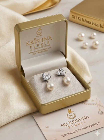 92.5 Silver Post Pin Pearl Studds