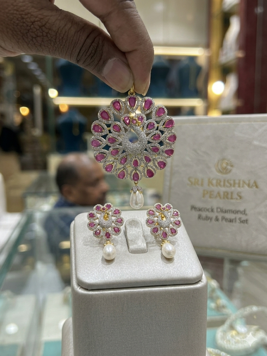 Designer Pearl Broch Set