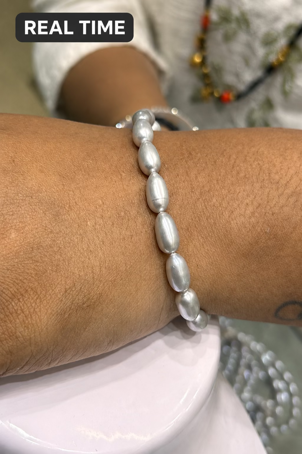 Grey Pearls Elegant Bracelet