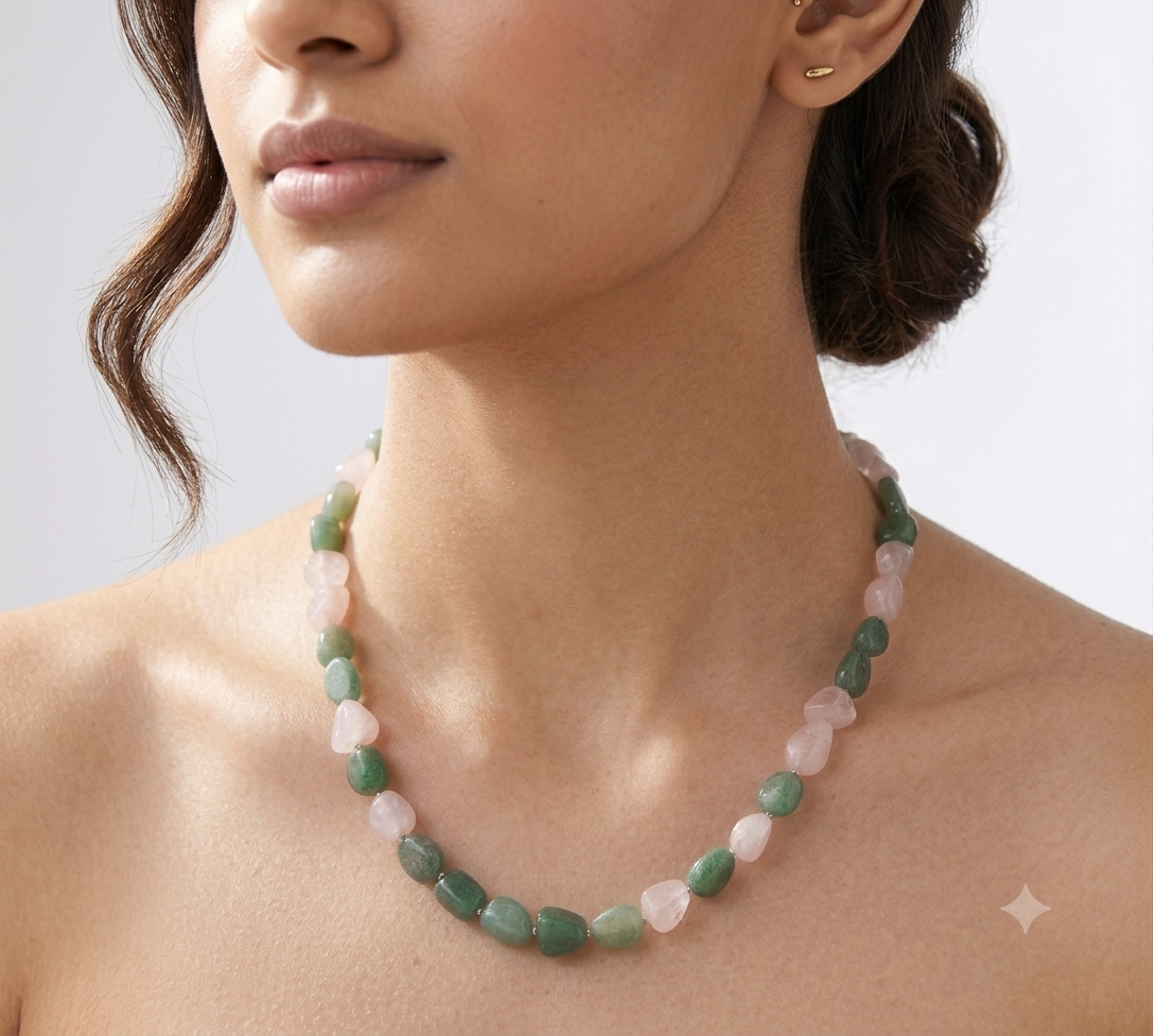 Pastel Green & Rose Quartz