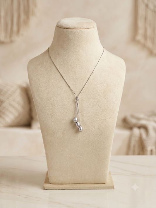 92.5 Silver Pearl Chain Gray