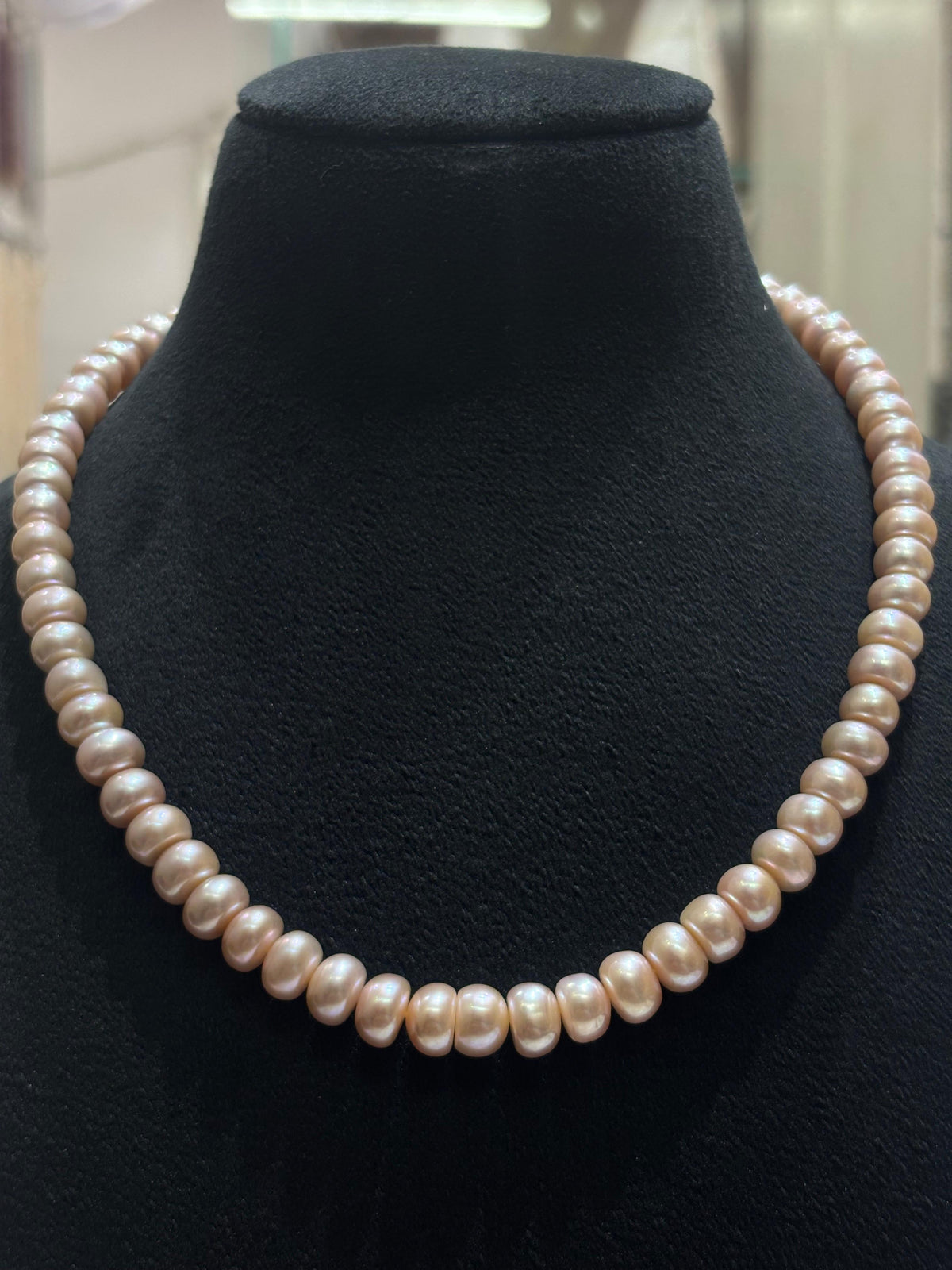 Dark Pink Lavender Mist 10mm Daily Wear Pearl Necklace