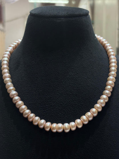 Dark Pink Lavender Mist 10mm Daily Wear Pearl Necklace