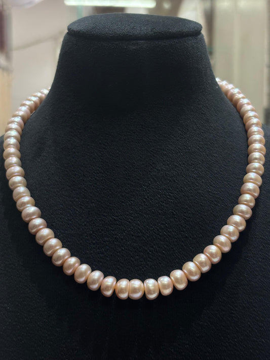 Dark Pink Lavender Mist 10mm Daily Wear Pearl Necklace