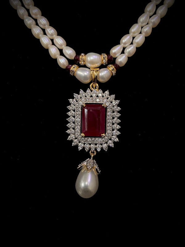 Classy Oval Pearl Double Line Set