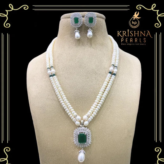 Real Pearl Two Line Necklace