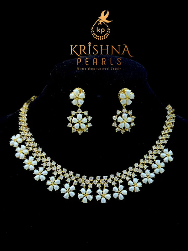 Classy Pearl & Cz Necklace