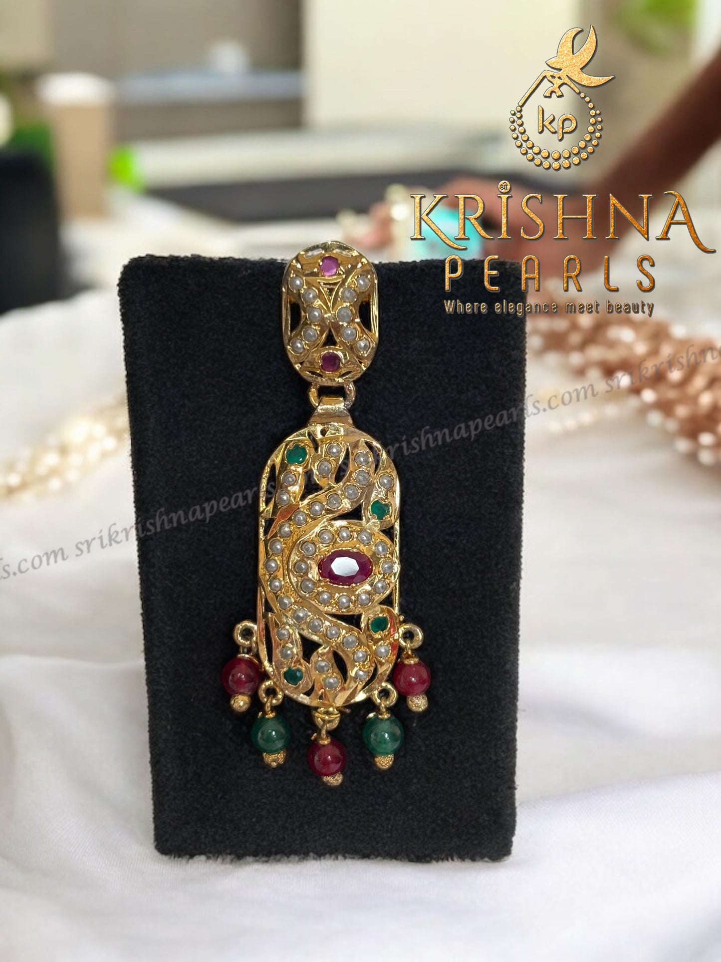 Exclusive Nizami Pearl Choker Set Four Line