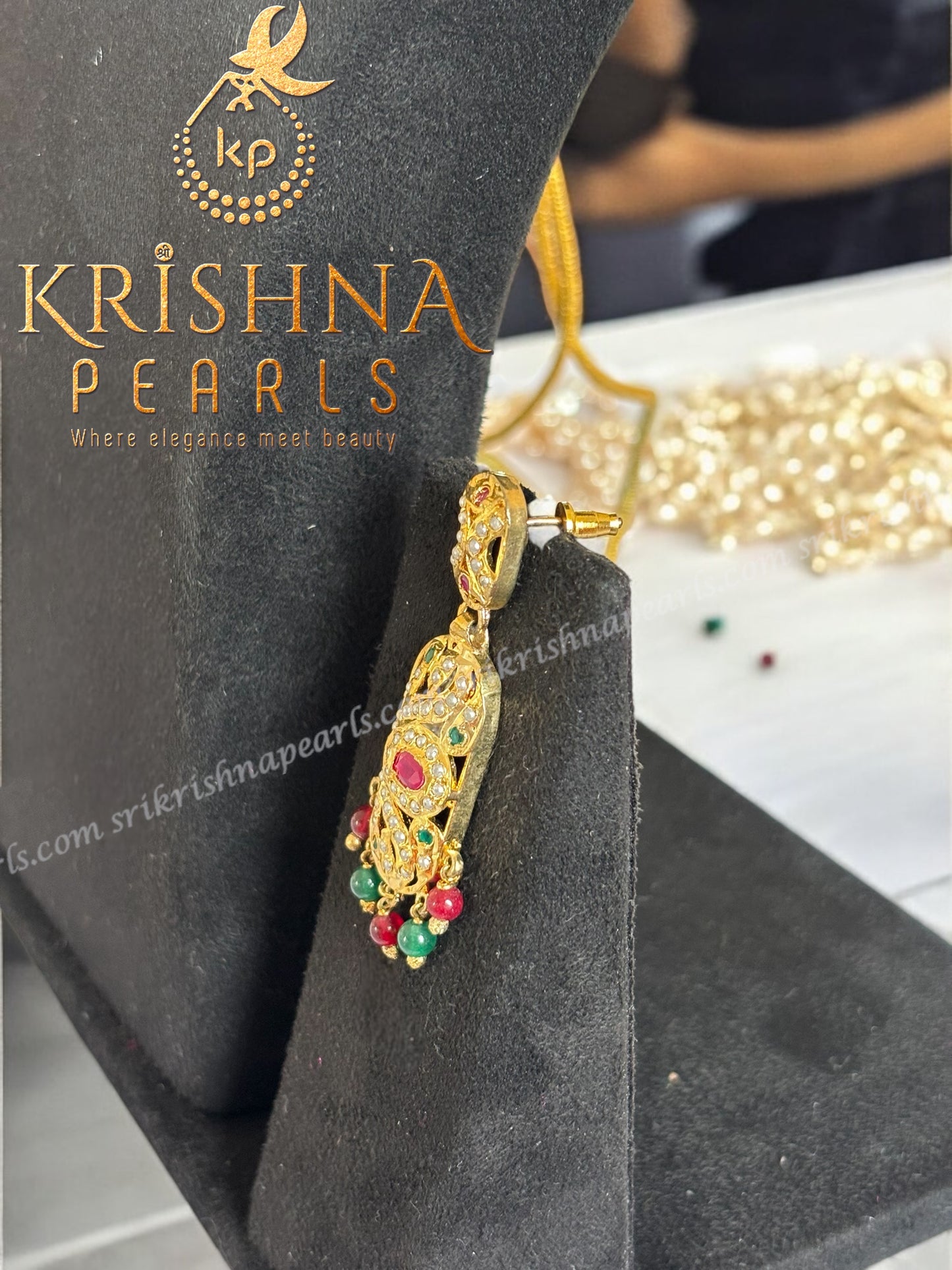 Exclusive Nizami Pearl Choker Set Four Line