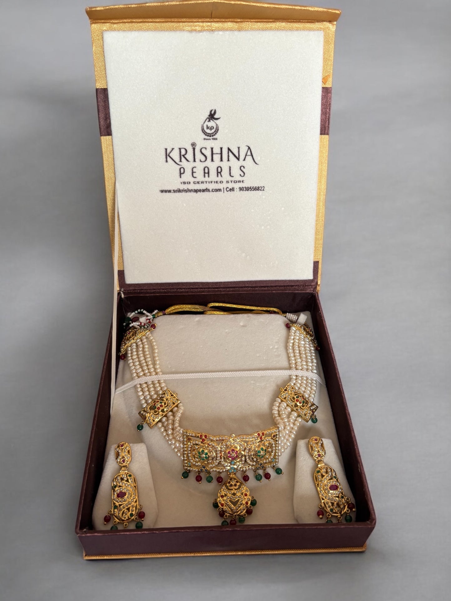 Exclusive Nizami Pearl Choker Set Four Line