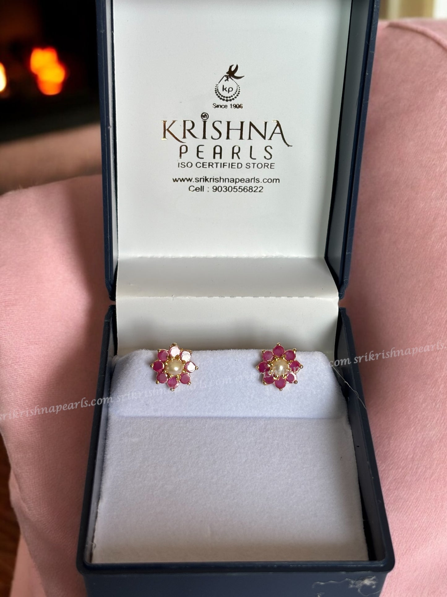 Beautiful Flower Pearl Studded Earrings