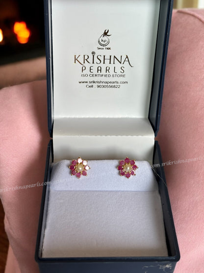 Beautiful Flower Pearl Studded Earrings