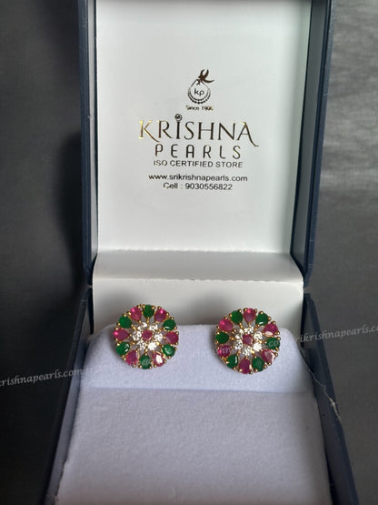 Beautiful Ruby & Emerald Studded Earrings