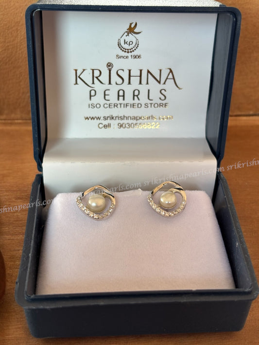 92.5 Pure Silver Pearl Studded Earings