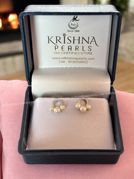 92.5 Pure Silver Small Pearls Studded Earrings