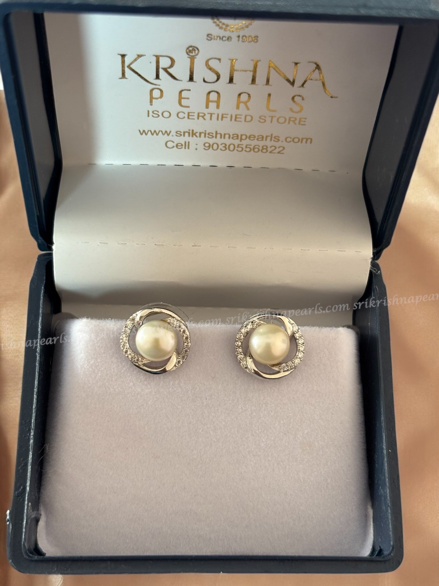 92.5 Silver Adorable Pearl Studded Earings