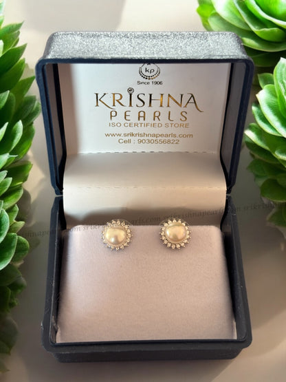 92.5 Silver Cute Pearl Studded Earings