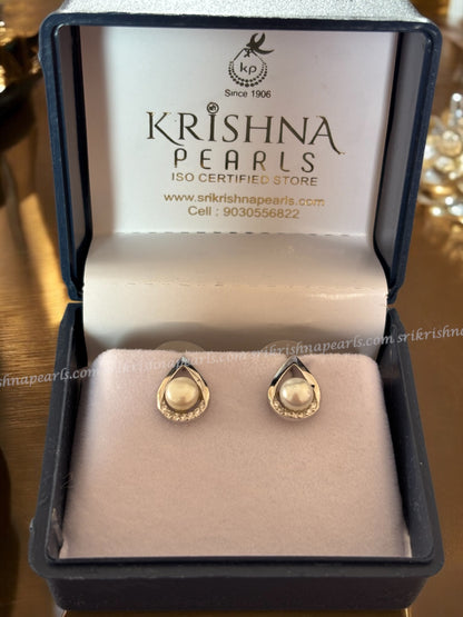 92.5 Silver Cute Pearl Studded Earings