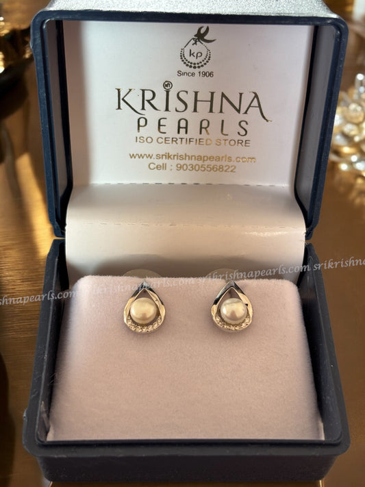 92.5 Silver Cute Pearl Studded Earings