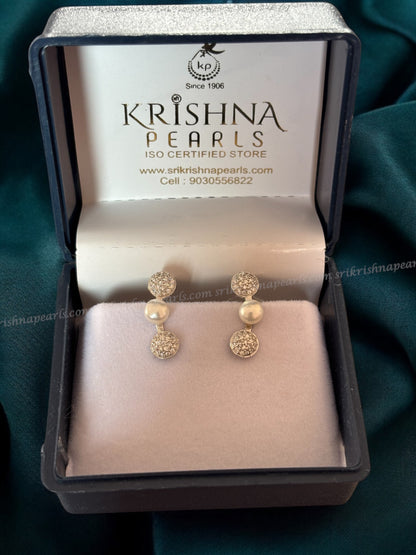 92.5 Silver Designer Pearl Studded Earings