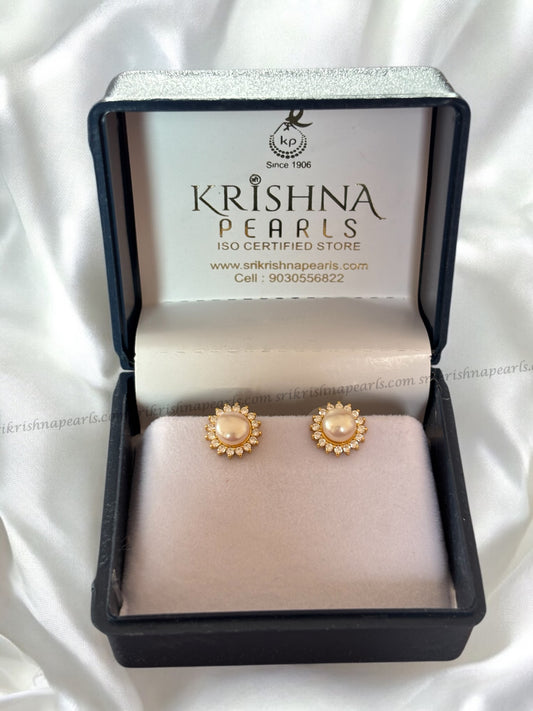 92.5 Silver Traditional Pearl Studded Earings