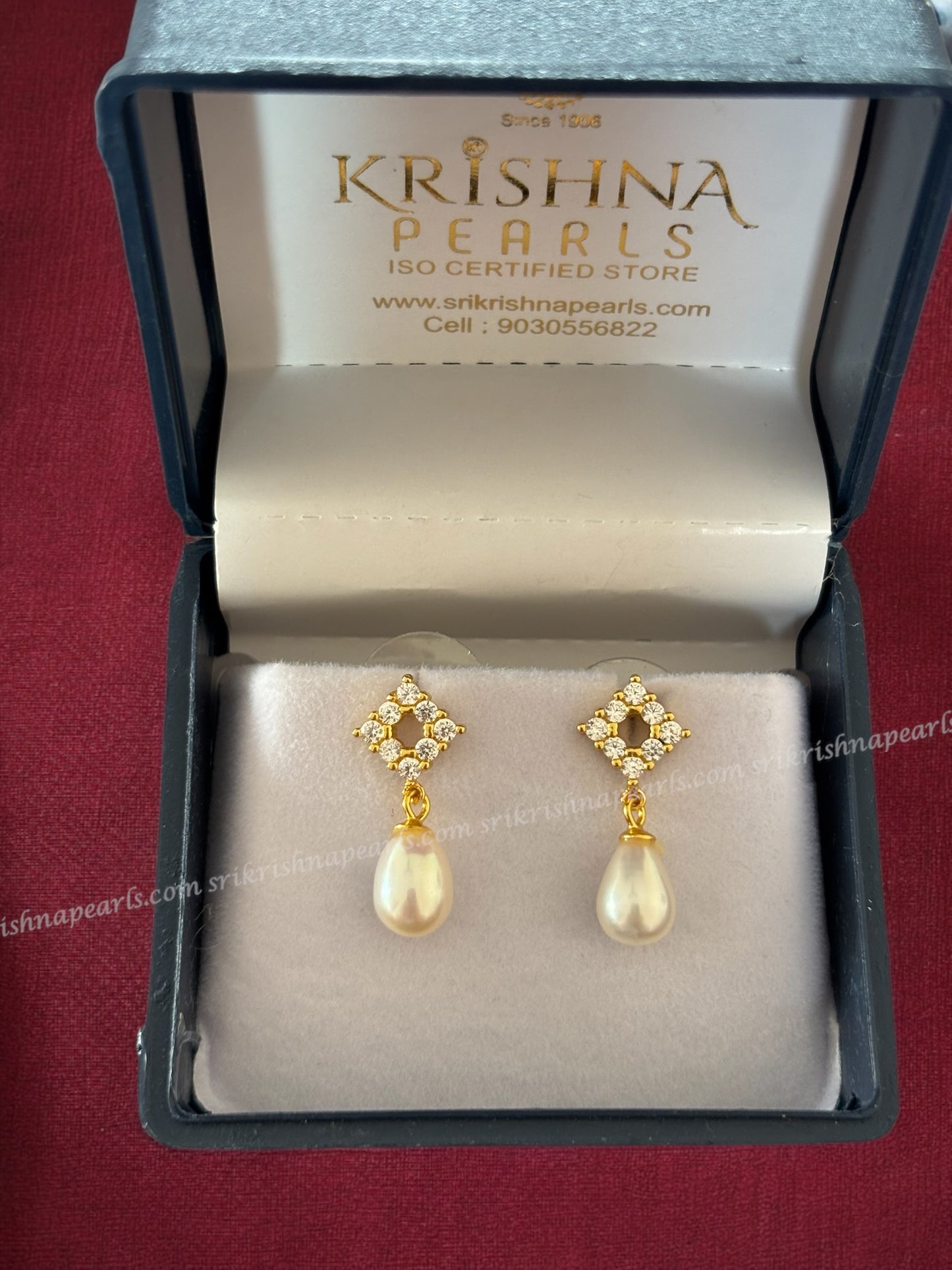 92.5 Silver Rhombus Pearl Hangings