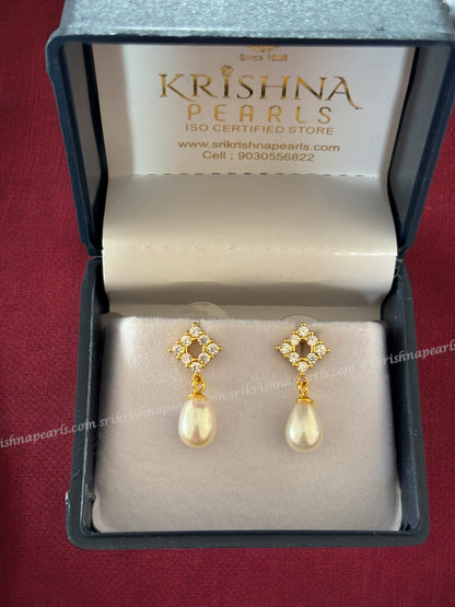 92.5 Silver Rhombus Pearl Hangings