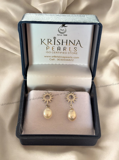 92.5 Silver Unique Sun Shaped Pearl Hangings